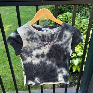 Youth Large Tie-Dye Butterfly Cropped Top